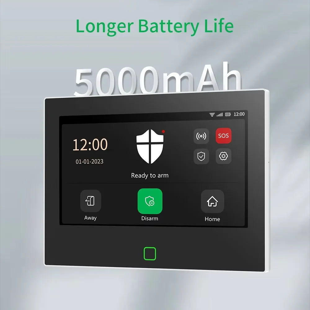 Staniot 7 inch Smart Home Security Alarm System 4G WiFi Touch Screen Built-in 5000mAh Battery Tuya Wireless Security Protection