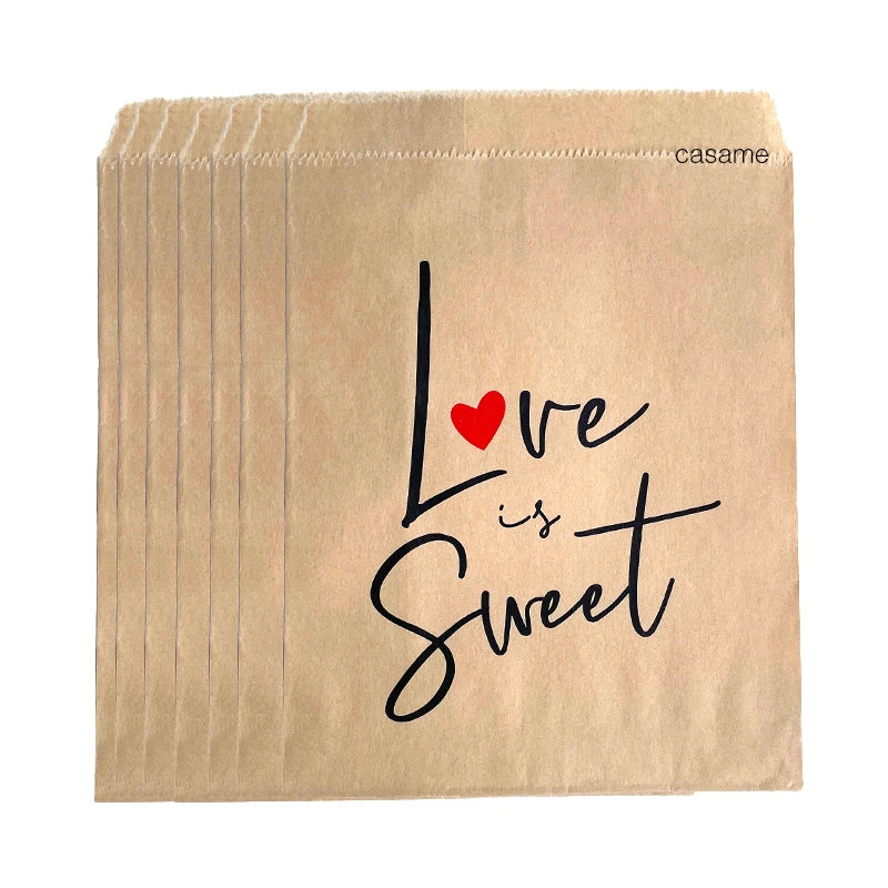 Wave Dot Kraft Paper Candy Bags – 50ks dárkové a balicí sáčky na sladkosti