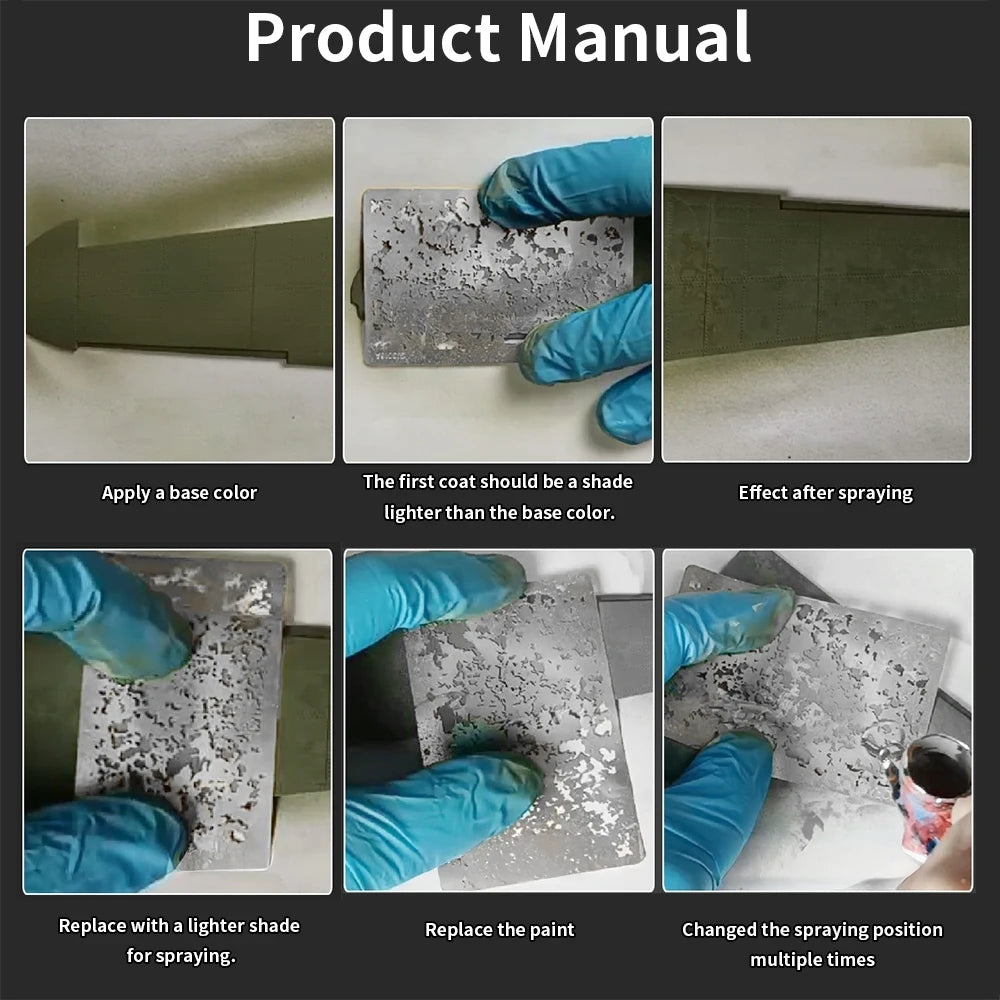 Reusable Airbrush Weathering Stencil for Models