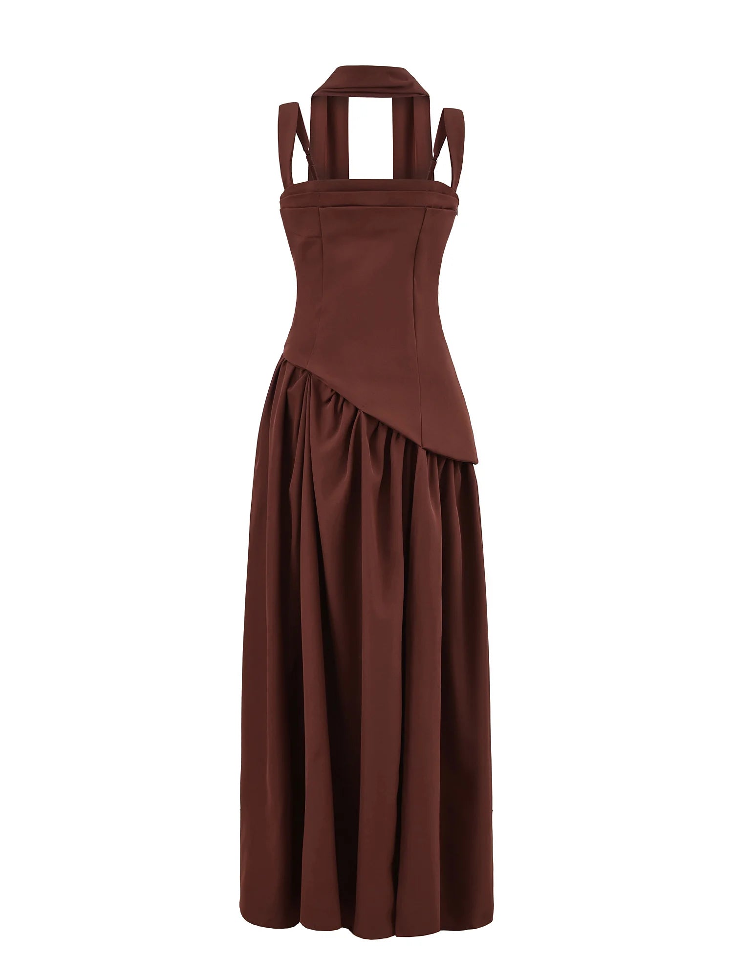 Sexy High Slit Midi Dress with Strapless A-Line Silhouette
