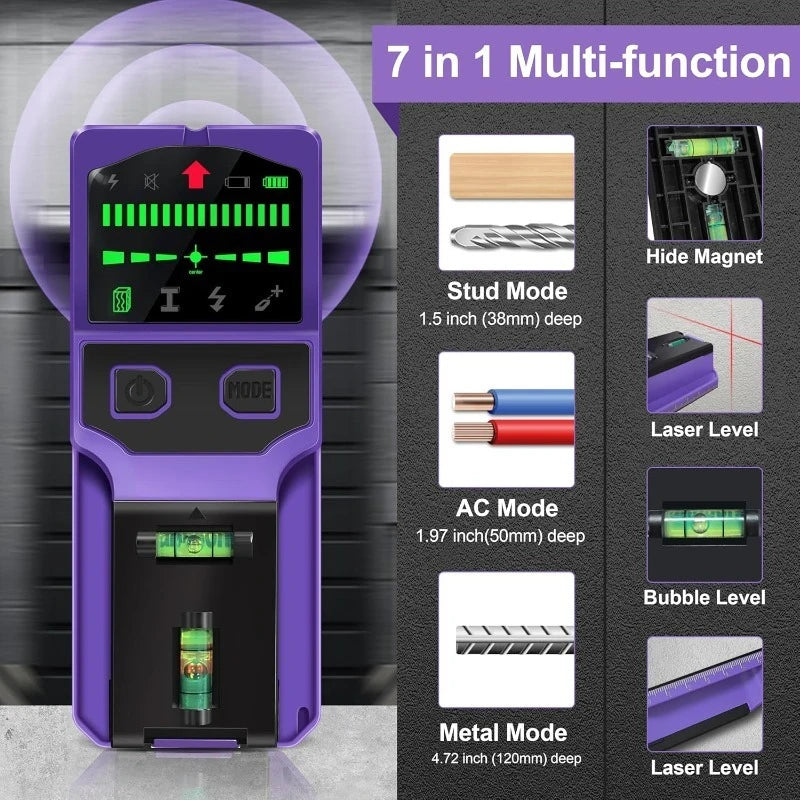 Wall Scanner with Cross-Line Laser Level