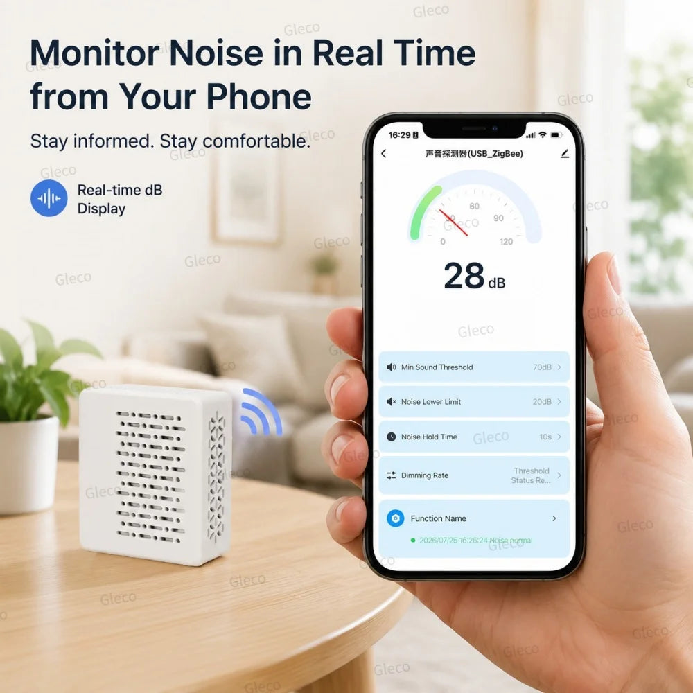 Capteur de Niveau Sonore Tuya avec Options WiFi ou Zigbee