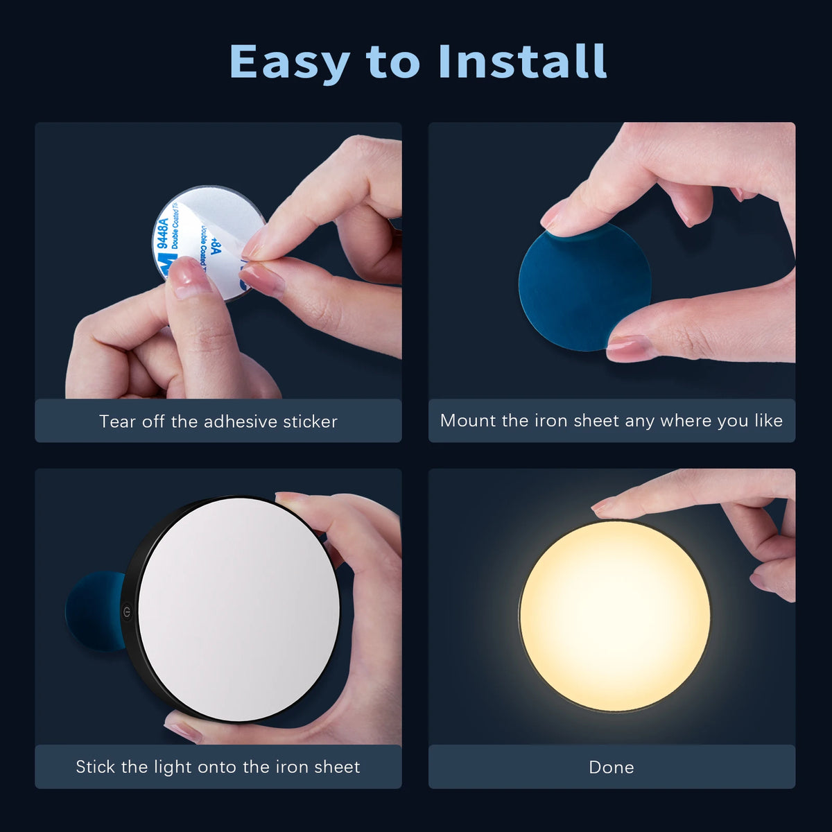Rechargeable Dimmable Touch Light with Magnetic Back