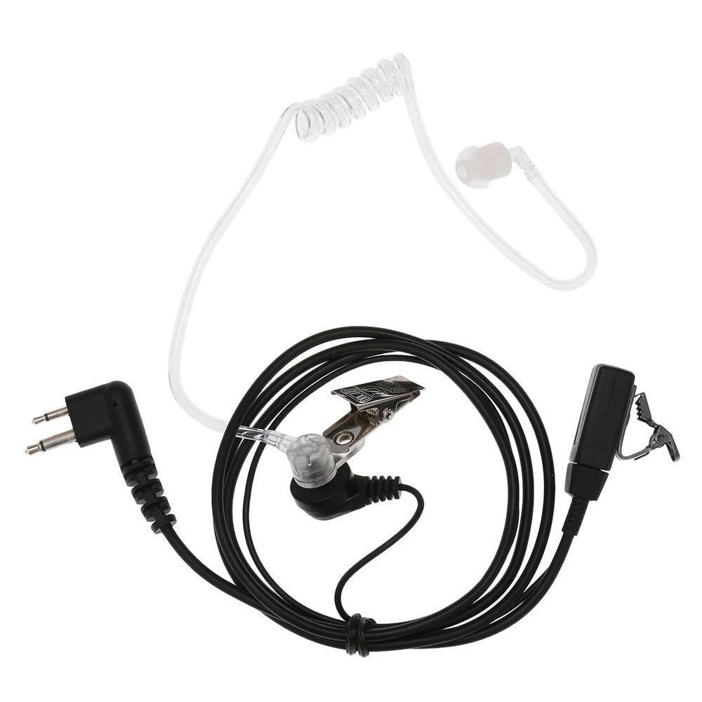 Écouteur à tube acoustique à deux broches avec micro PTT pour radios Motorola