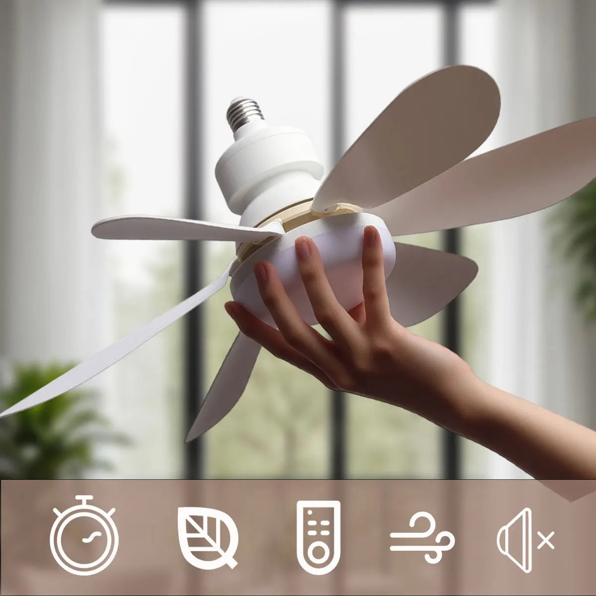 E27 LED Fan Light with Dimming Remote