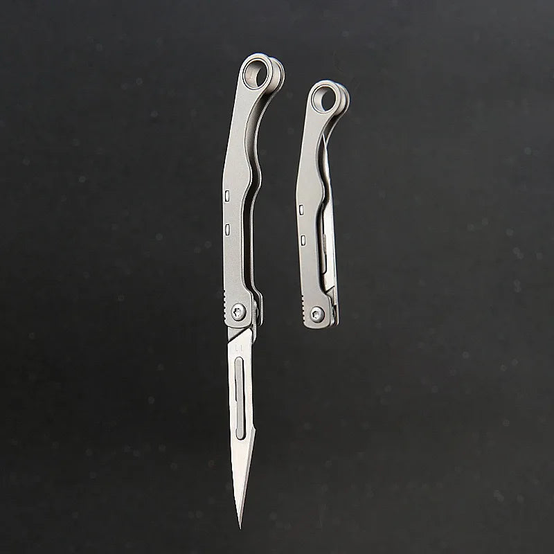Mini Titanium Alloy Folding Knife for Outdoor EDC