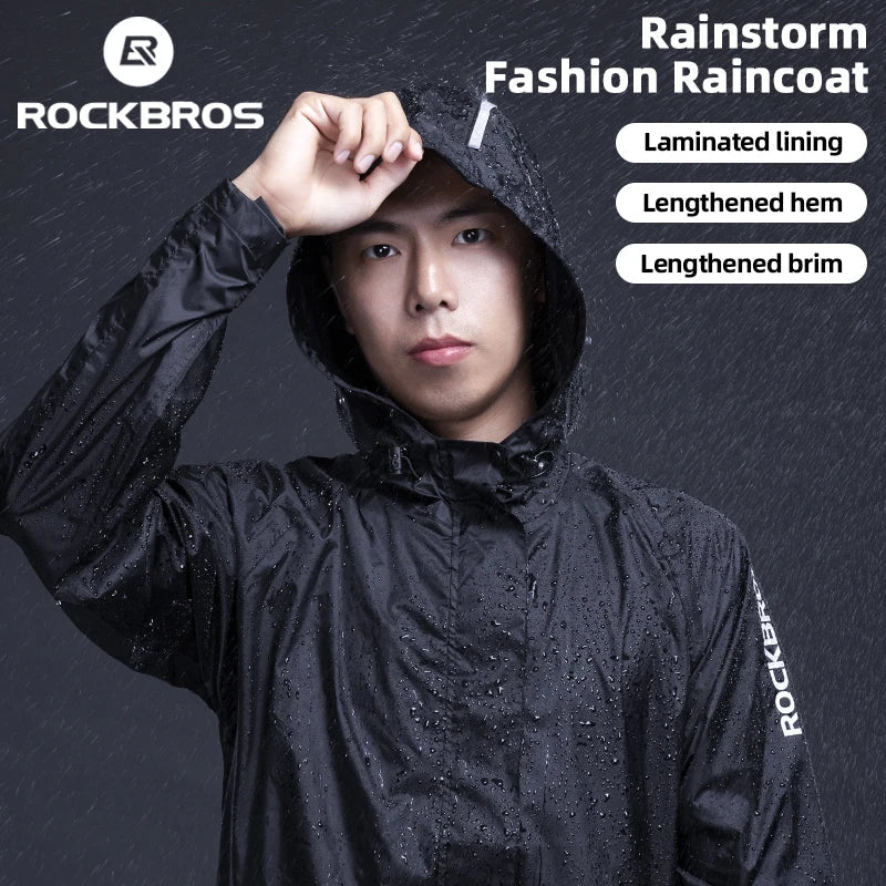 ROCKBROS Cycling Waterproof Jacket Men Breathable Reflective Hooded Raincoat Waterproof Outdoor Sport Windbreaker European Size