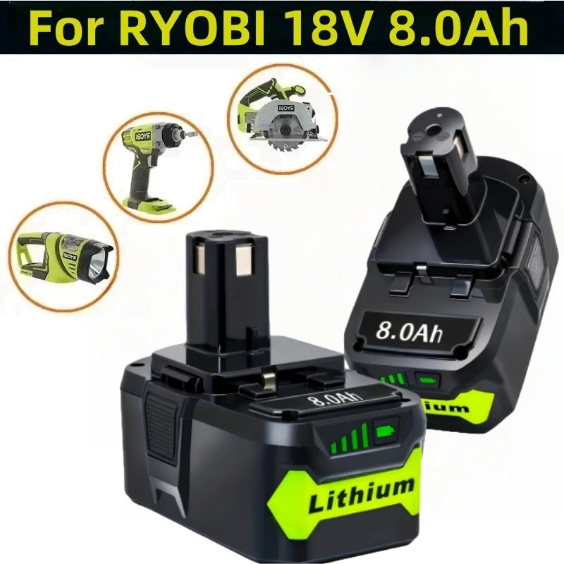 4-Pack 18V 8000mAh Li-Ion Replacement Battery