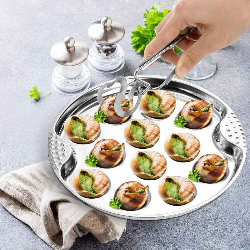 Nehrđajući čelični tanjur za školjke ili escargot posuda za posluživanje