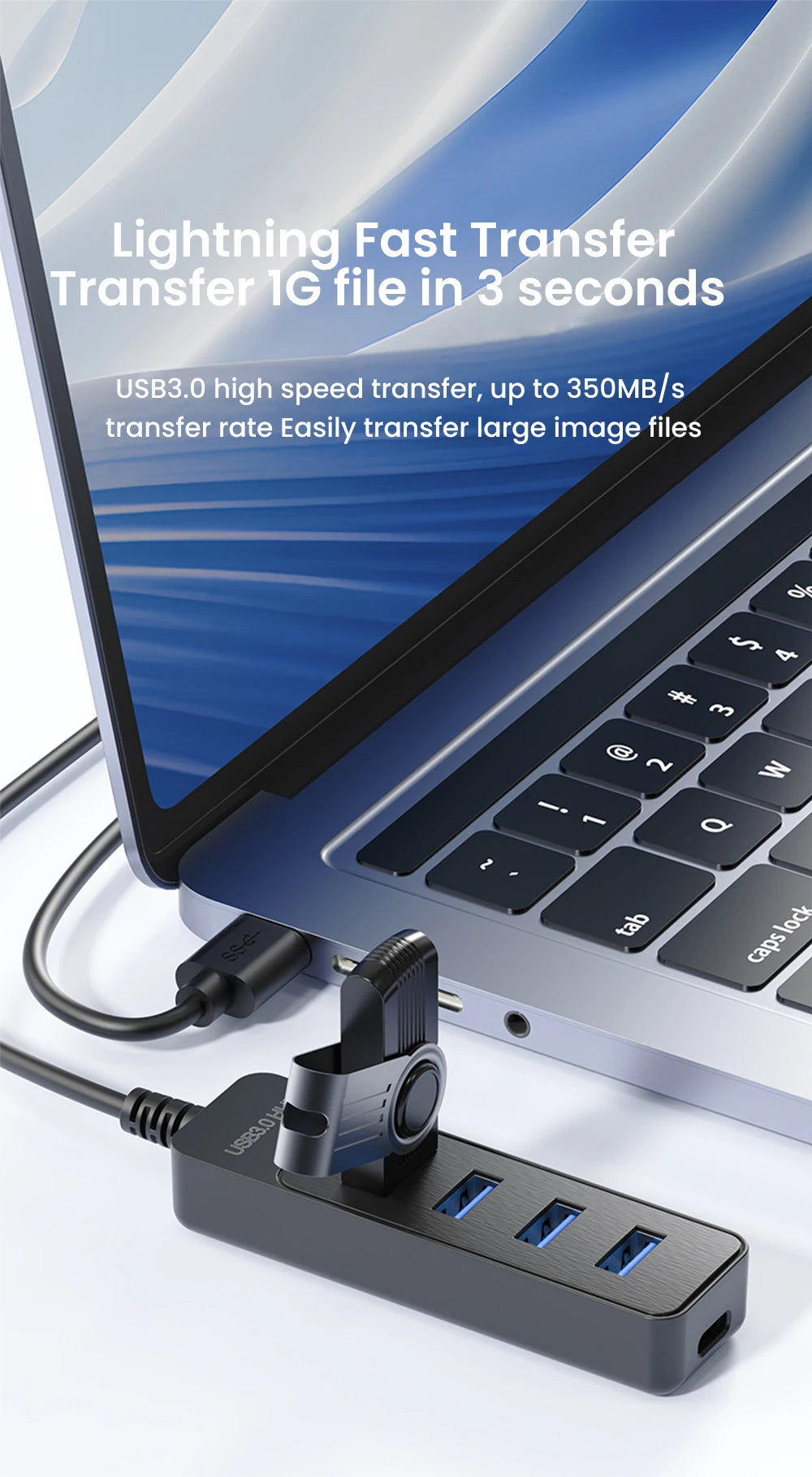 Fünf-Port USB-Hub - USB-A oder USB-C