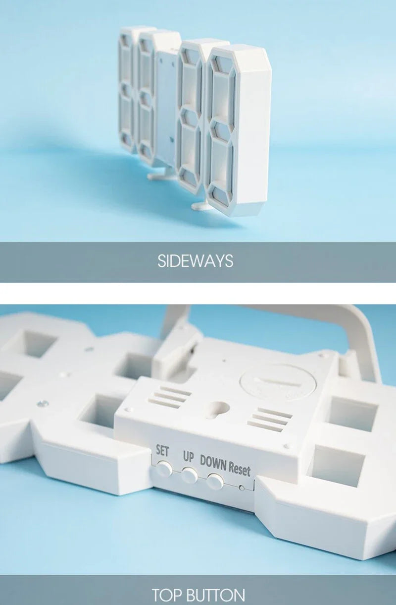 3D LED digitalt vækkeur til hjemmet, kontoret og køkkenet