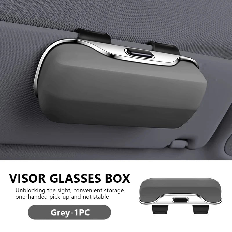 SEAMETAL Extra-Large Car Glasses Case Stable Sun Visor Sunglasses Holder Anti-Scratch Protection Hard Box Car Eyeglasses Holder
