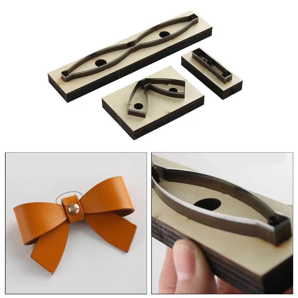 Set metalnih matrica za rezanje u obliku mašne za kožnu izradu i DIY projekte