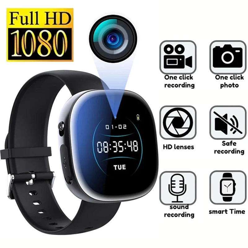 1080P Watch Mini-kamera ääni/video tallennin äänentoisto mikrokello älykello 4-128GB urheilu DV melunvaimennus tallennus älykello