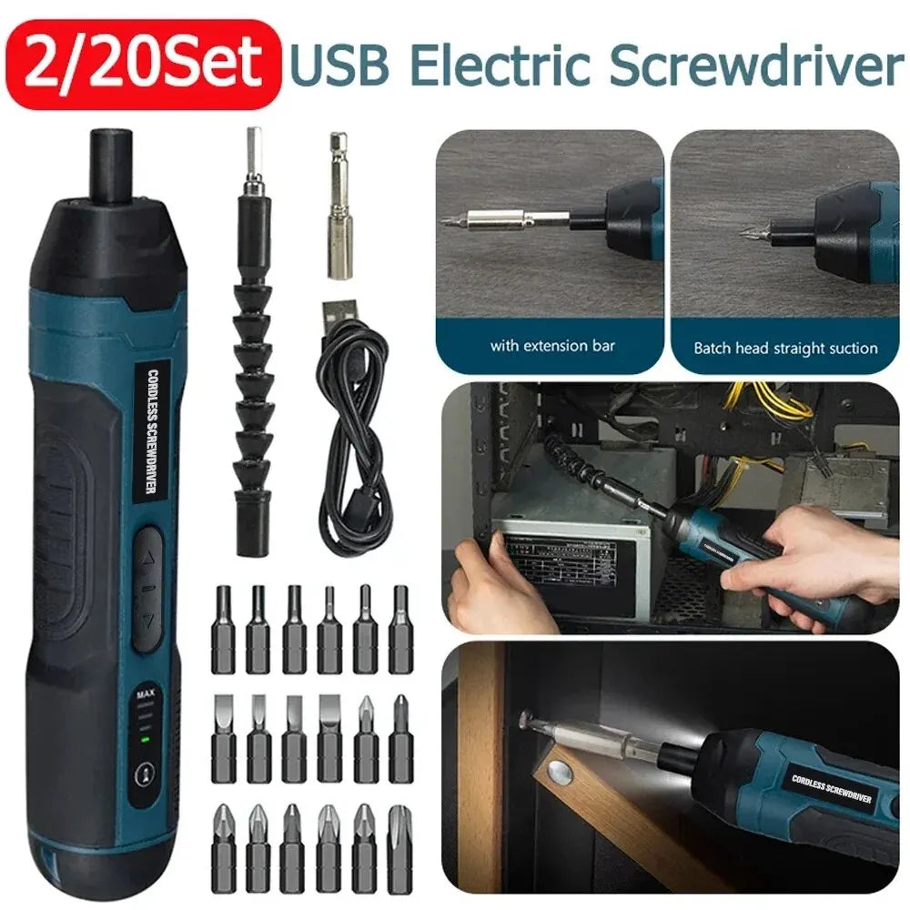 Rechargeable Cordless Screwdriver - Kit Options