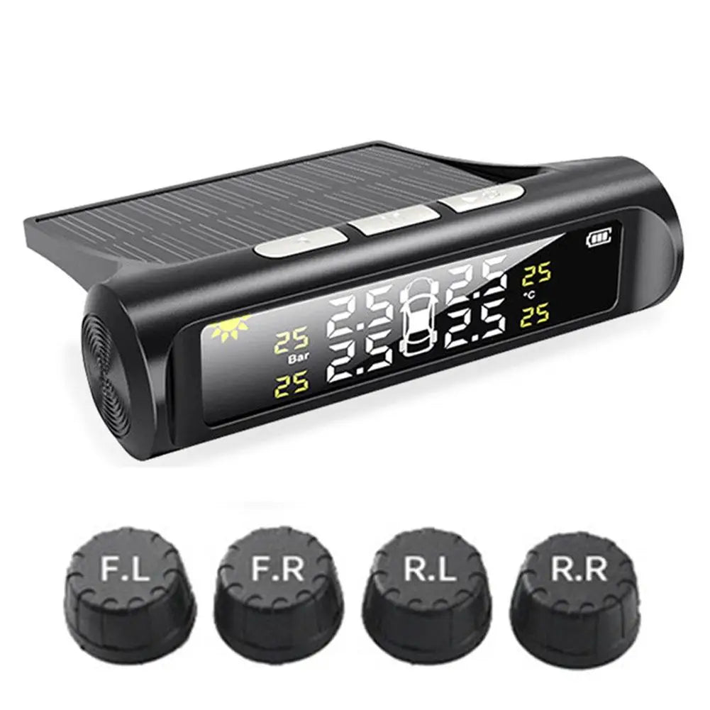 Solar-Assisted Tyre Pressure Monitor with Four Sensors
