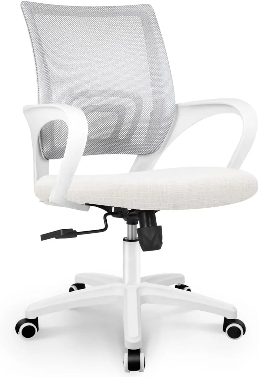 Black Mesh Office Chair with Lumbar Support, Swivel & Adjustable Height