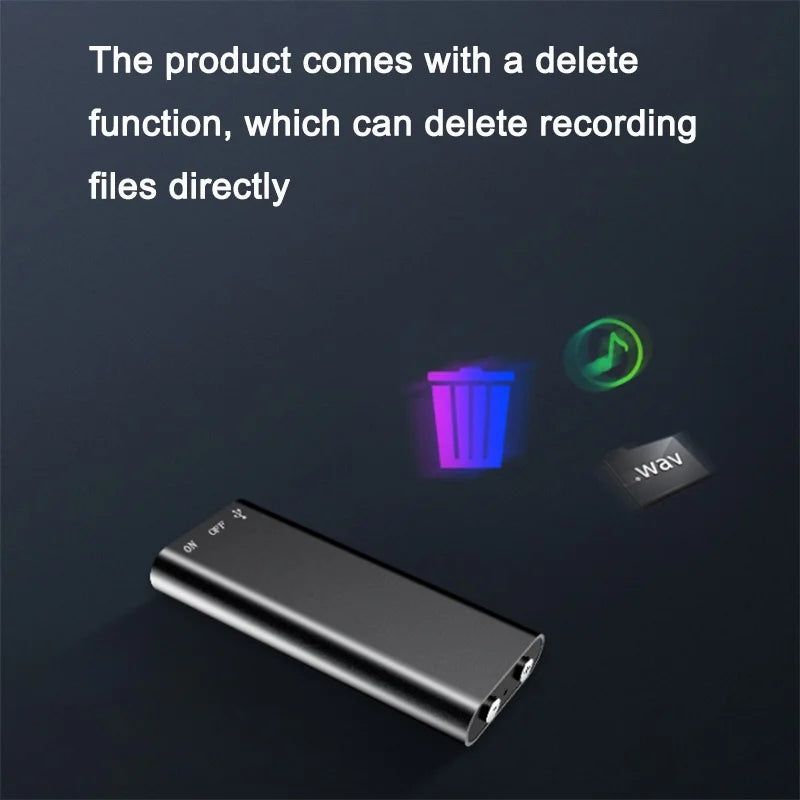 Miniaturowy dyktafon aktywowany głosem 64GB kieszonkowy dyktafon audio MP3