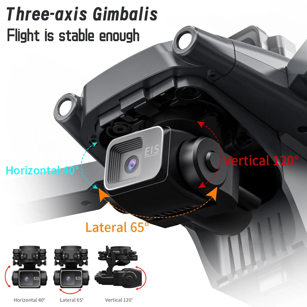 L600 PRO MAX GPS Drone Professional 8K Camera 3-axis Gimbal Aerial 5G WIFI FPV Brushless Motor 360 ° Laser Obstacle Avoidance Optical Flow Hover with Large Screen Remote Control Aircraft Folding Quadcopter Drones Kids Toys G