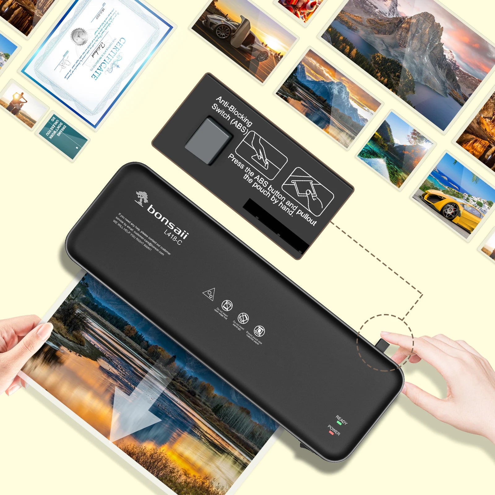 9-Inch Thermal Laminator A4 with Jam-Free Tech Fast Preheat