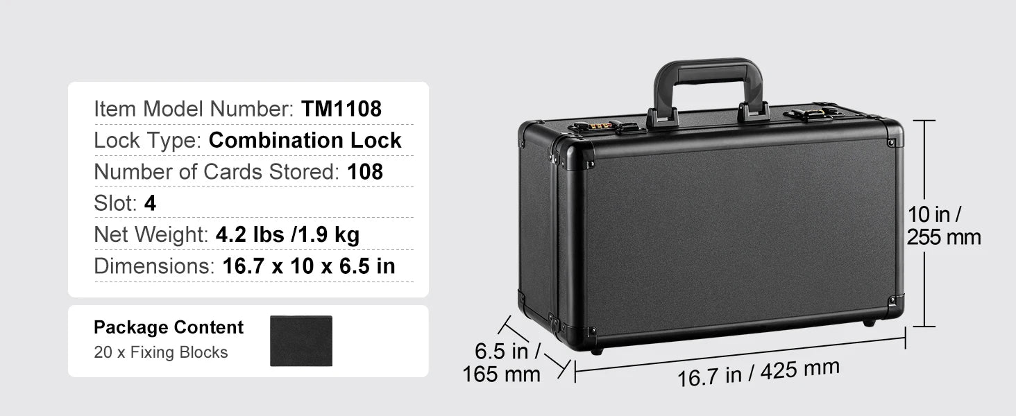 Graded Card Storage Box with Lock for PSA BGS SGC Cards