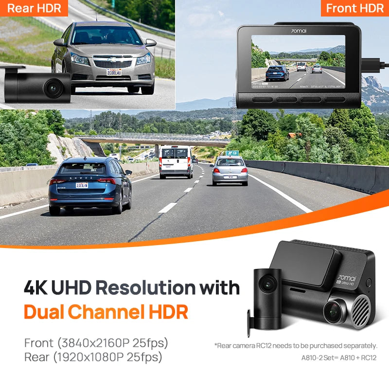 4K Dash Cam with GPS, ADAS, 24H Parking Surveillance and 4G LTE Support