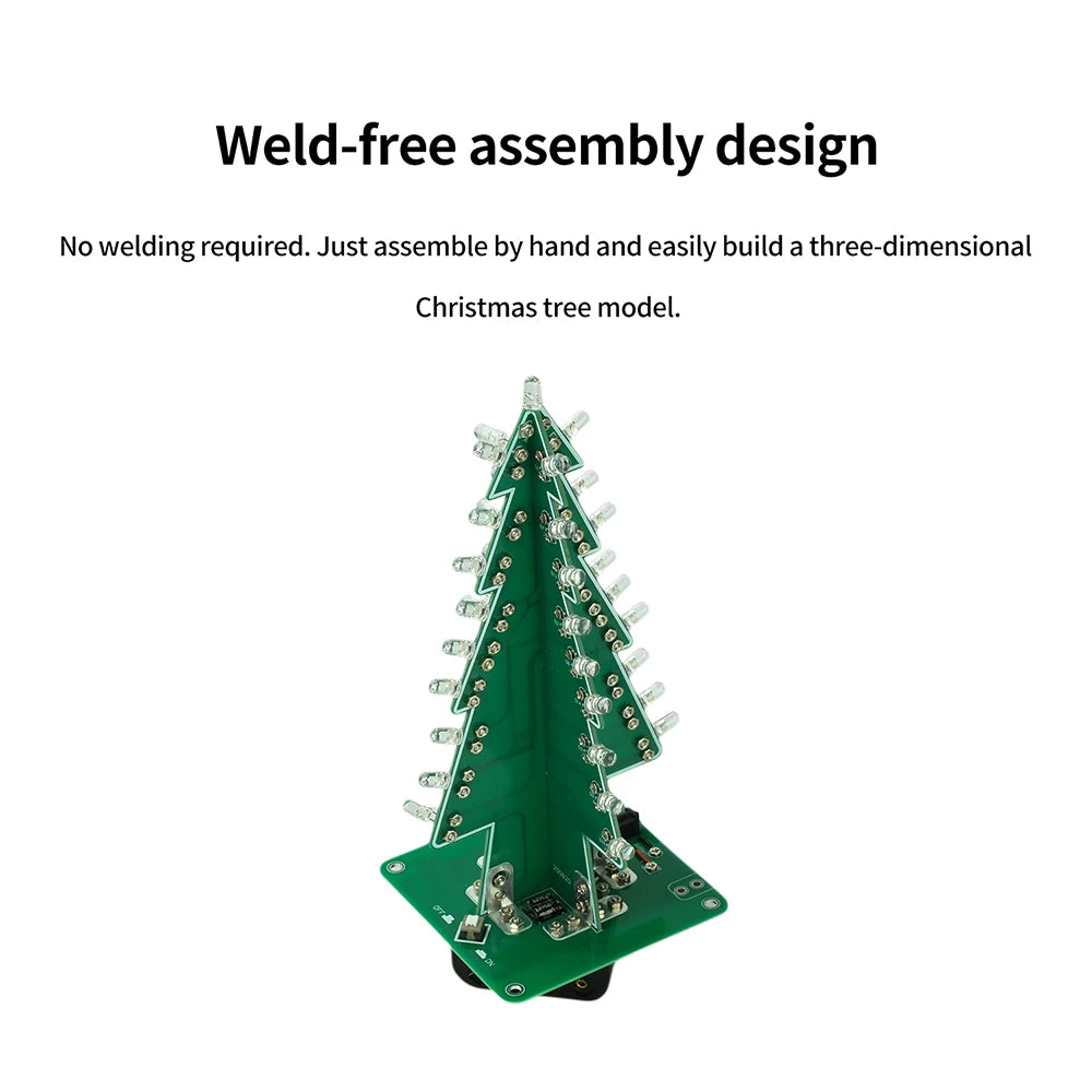 Solder-Free 3D LED Christmas Tree Kit