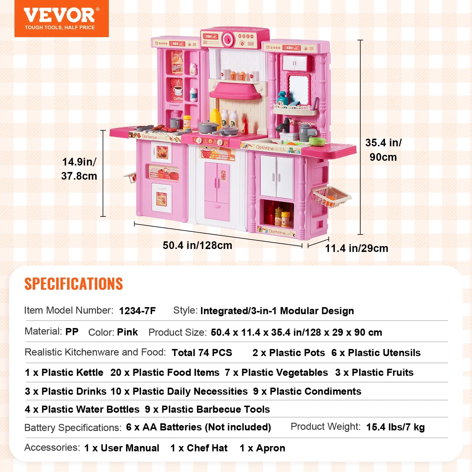 Set Cucina Giocattolo per Bambini 74 PEZZI con Luci e Suoni Gioco Chef 3-in-1