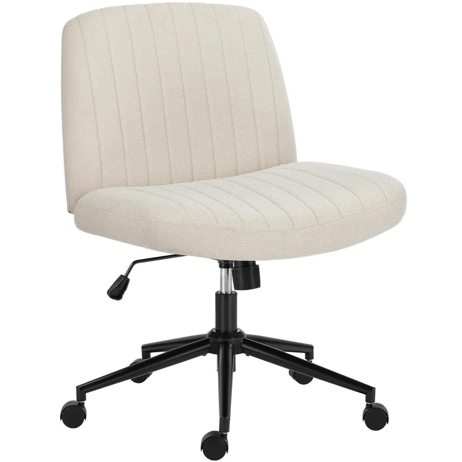 Wide Cross Legged Office Chair Armless Swivel Adjustable Desk Chair
