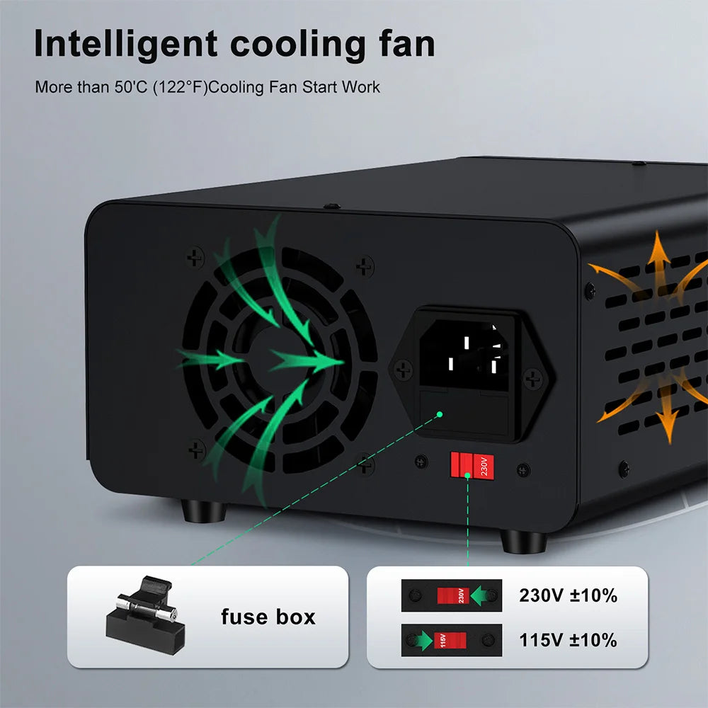 Adjustable Laboratory DC Power Supply with Short Circuit Alarm
