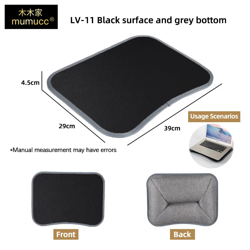 Cushioned Laptop Lap Desk with Wood Surface & Built-In Mouse Pad