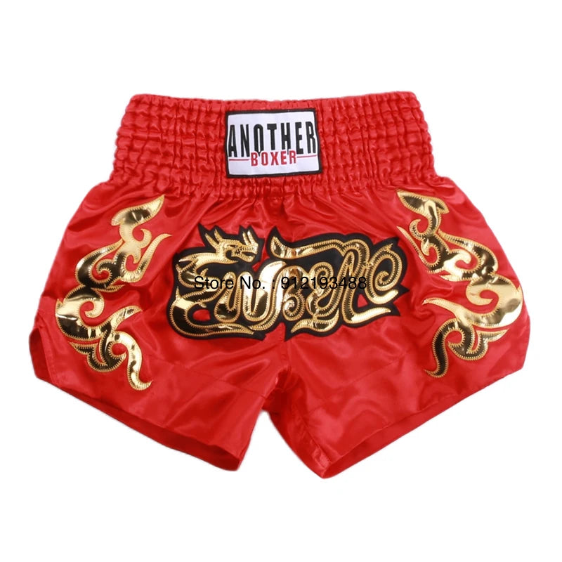 Muay Thai Shorts 2024 New Boxing Shorts Women Men Child Embroidery Kickboxing Training Pants Sanda Martial Arts Fight Equipment