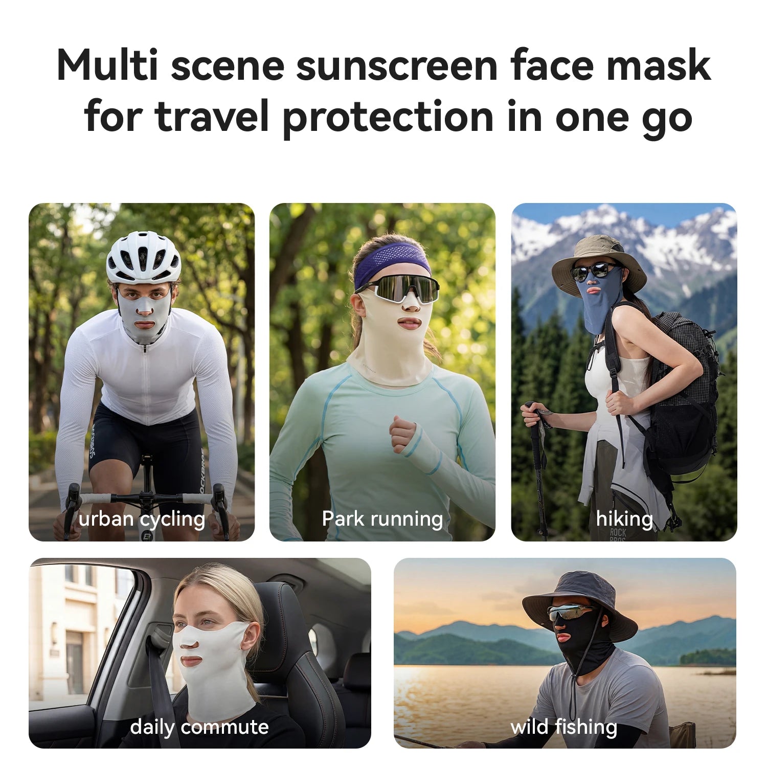 Sciarpa per il viso in seta ghiaccio traspirante con protezione UV Maschera per ciclismo