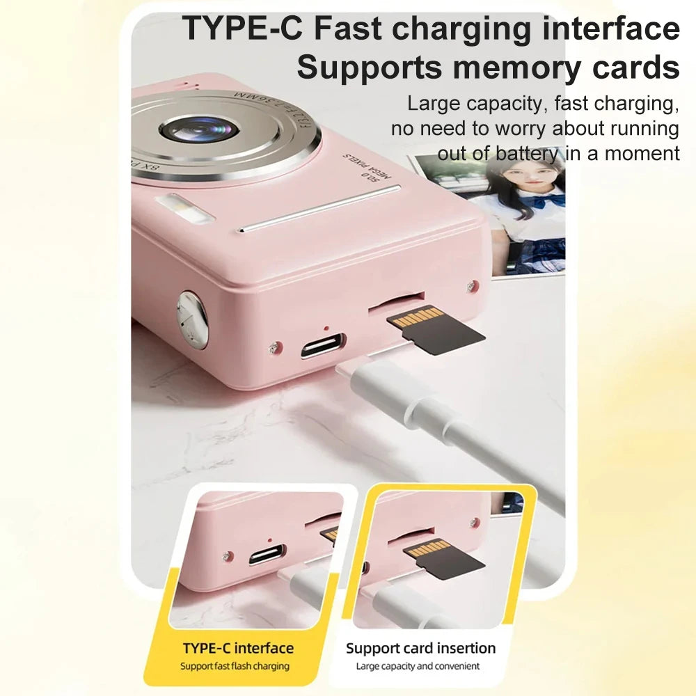 4K Compact Digital Camera with Autofocus and 8x Zoom