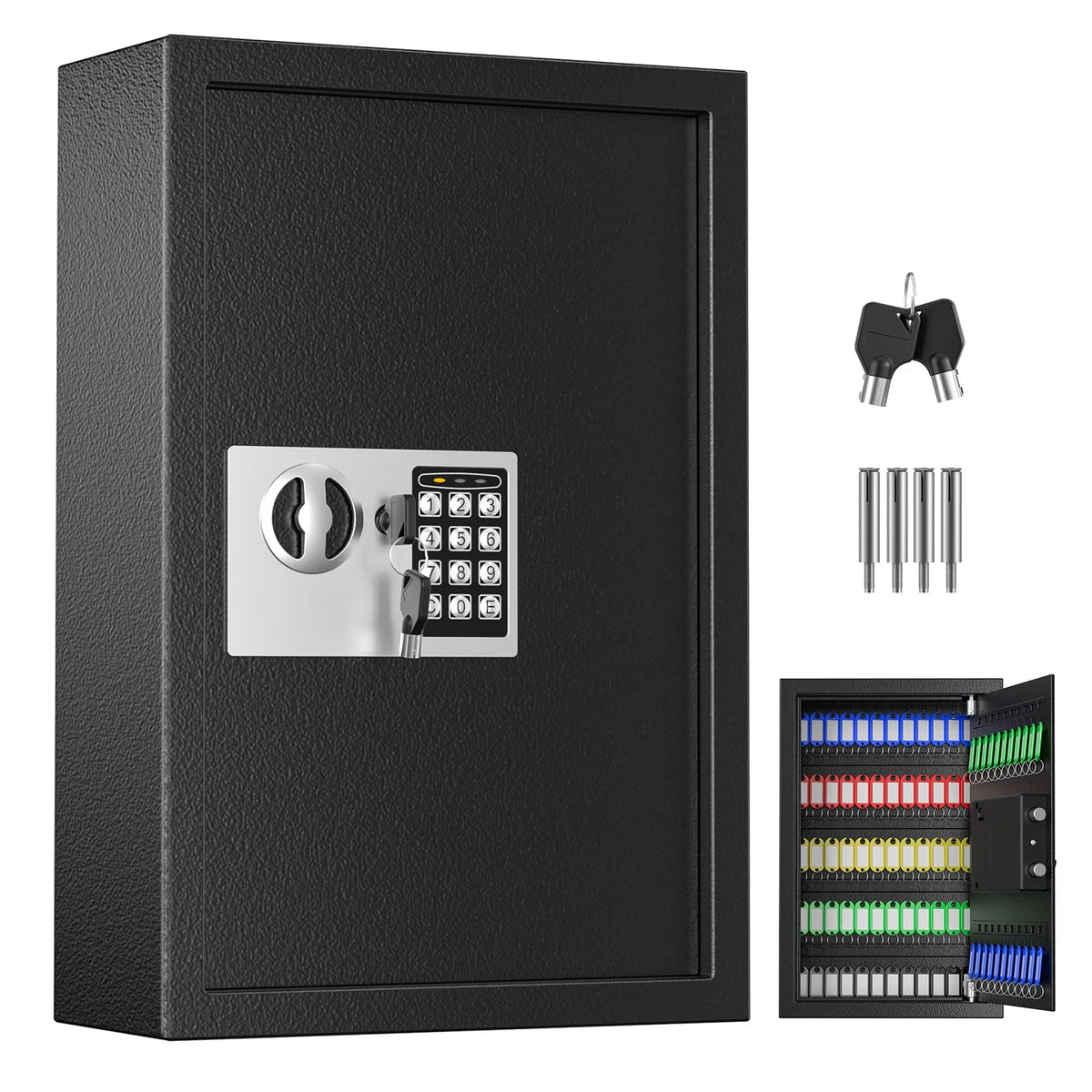 Combination Key Cabinet 75 Key Hooks Key Box Wall Mounted With Key/Code Lock Locking Key Organizer Key Cabinet Security Lock Box