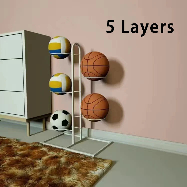 Suporte metálico para bolas desportivas, 1–5 níveis