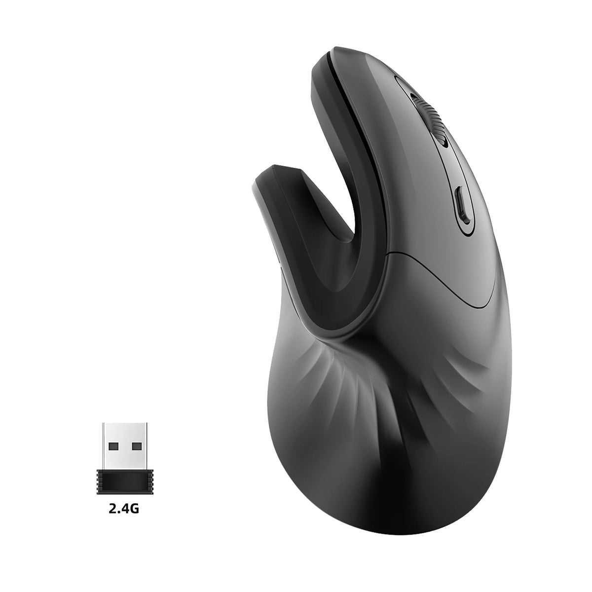 2.4G Wireless Vertical Mouse with Silent Buttons and 3200 DPI