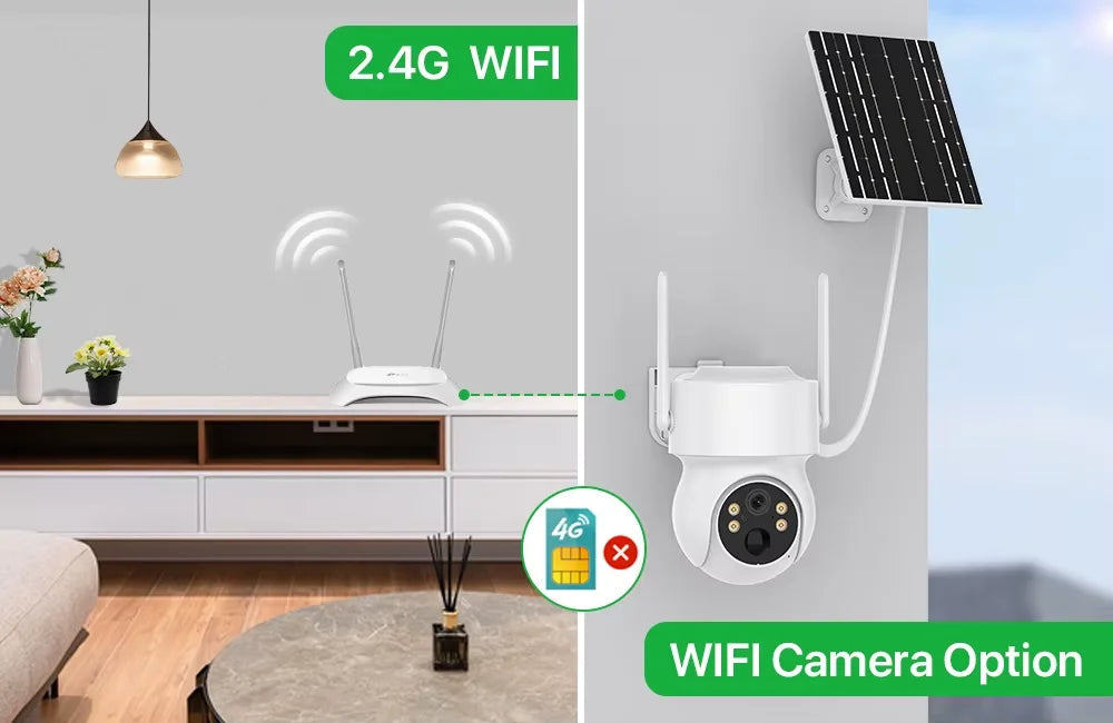 WiFi PTZ Camera Outdoor Wireless 10X Zoom Solar IP Camera 4MP Built-in Battery Video Surveillance Camera Long Time Standby iCsee