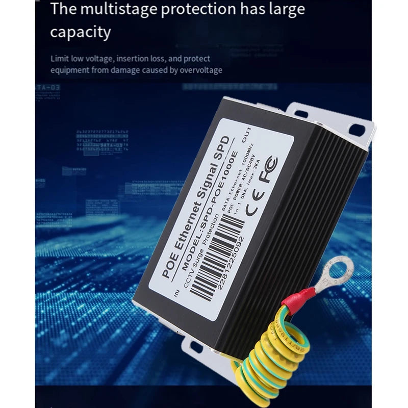Enkeltkanals PoE Ethernet Surge Protector