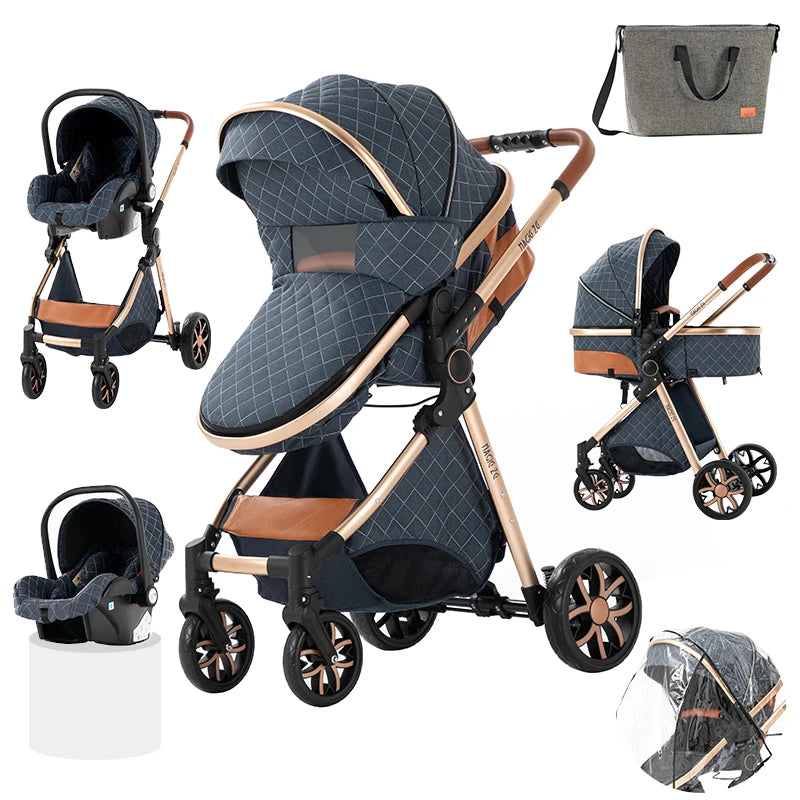 Baby Stroller 3‑in‑1 Lightweight Multifunction Carriage for Newborns