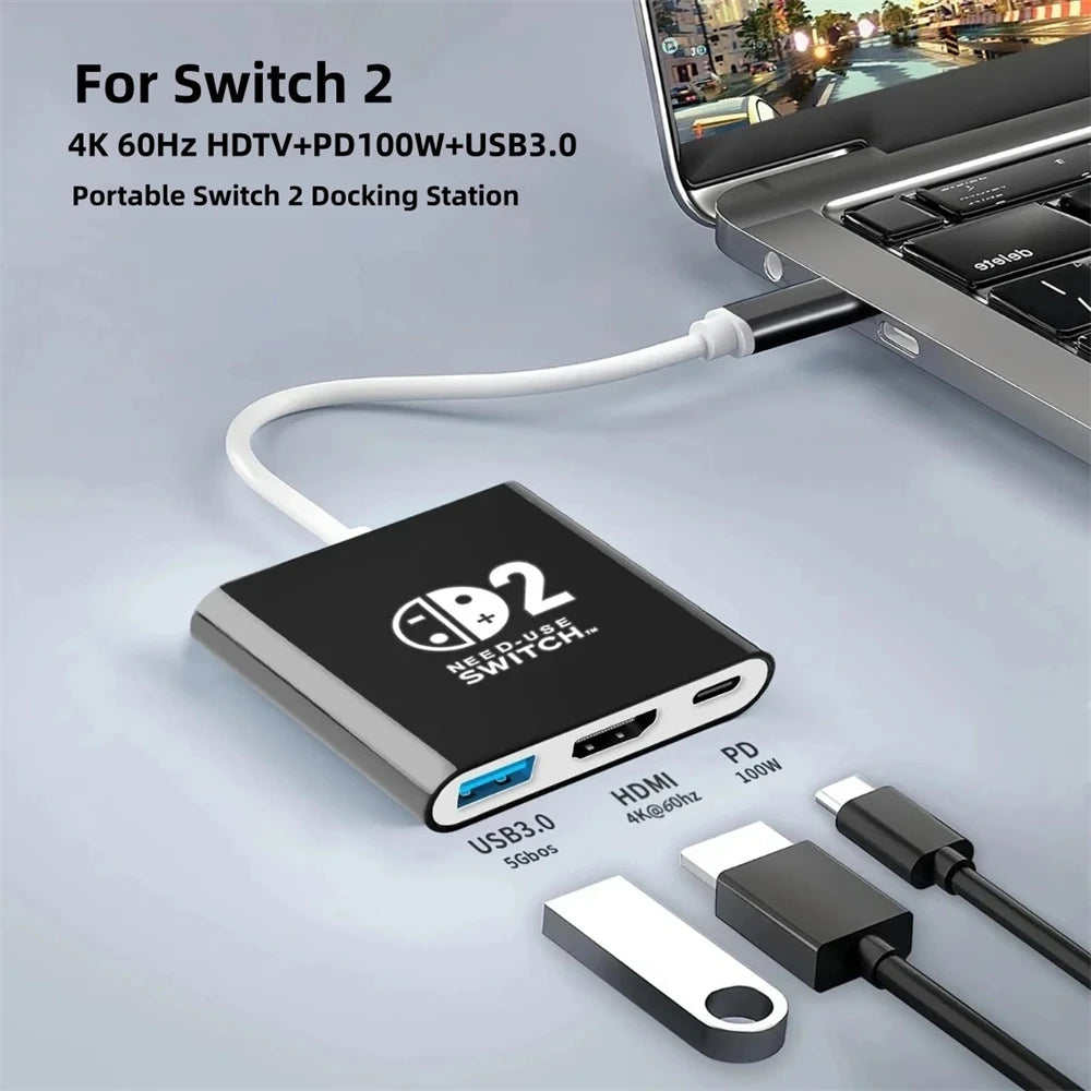 Adaptador portátil para ligar à TV, compatível com determinados modelos Switch