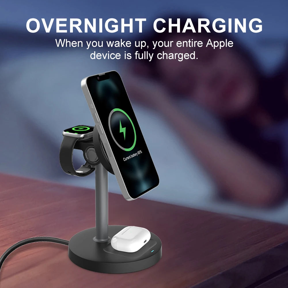 Three-in-One Magnetic Wireless Charging Stand