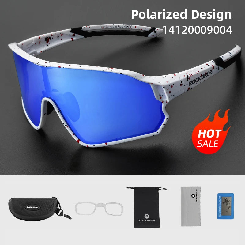 Lunettes de soleil polarisées UV400 pour cyclisme, grande monture TR90, lunettes de sport