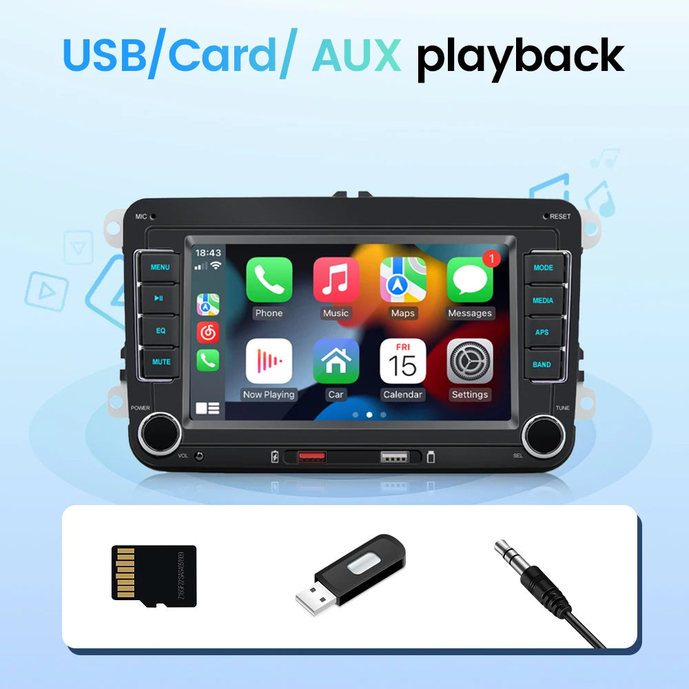 Android Car Radio CarPlay dla pojazdów VW 7" system multimedialny