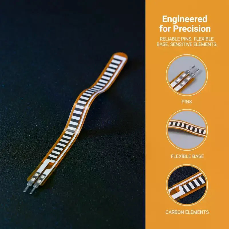 Sensor Flexível de 2.2 Polegadas - Sensor Eletrônico de Flexão para Mão Robótica, Projetos DIY, Módulo de Detecção de Dobra