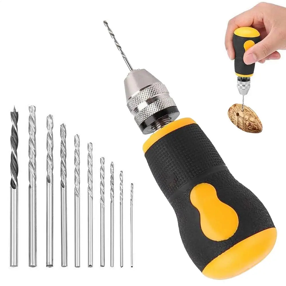 Mini Manual Craft Drill with Ten Bits