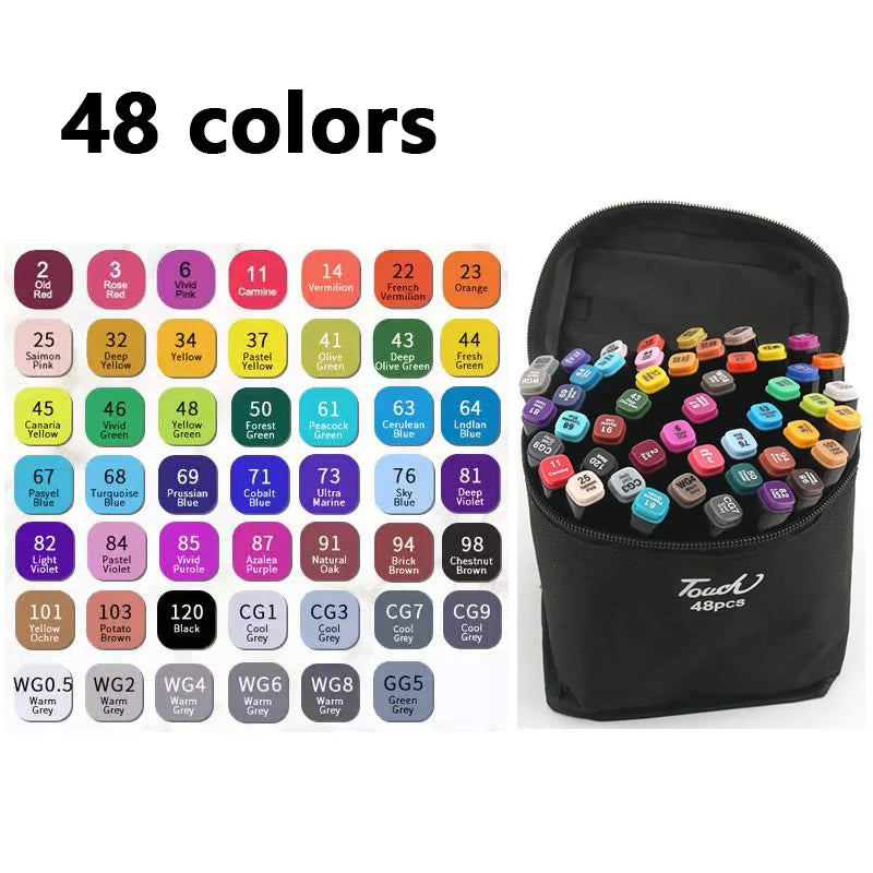 168 Colored Marker Pens Set for Manga & Sketching