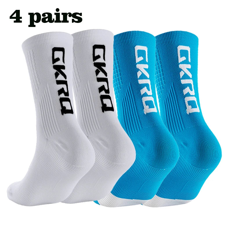 Meias de ciclismo GKRQ, conjunto de 4 pares, tamanhos M ou L