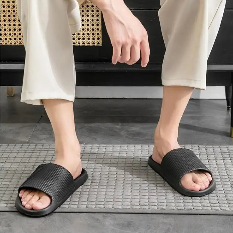 Thick Platform Bathroom Home Slippers Women Fashion Soft Sole EVA Indoor Slides Woman Sandals 2024 Summer Non-slip Flip Flops