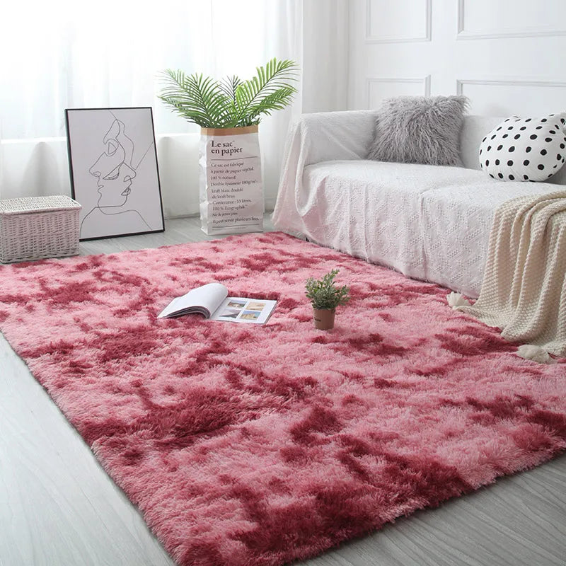 White Fluffy Hall Carpet Modern Living Room Bedroom Home Decor Large Mats Thickened Non-Slip Girl Children's Room Pink Furry Rug